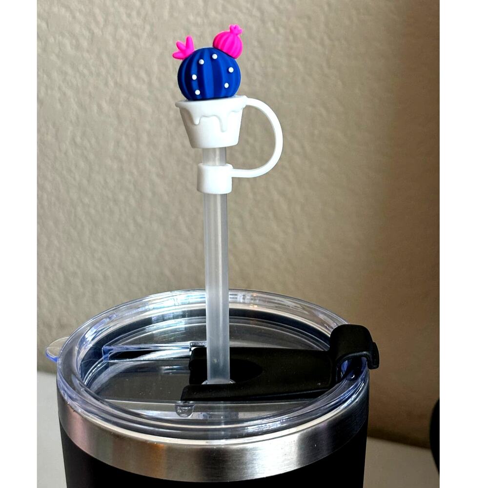Cactus 3D3- Straw Topper- Qty 1- Fits Starbucks/Stanley Cup Straws